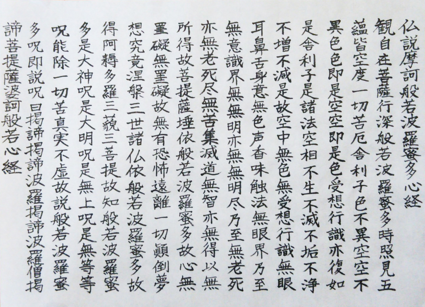 般若心経写経
