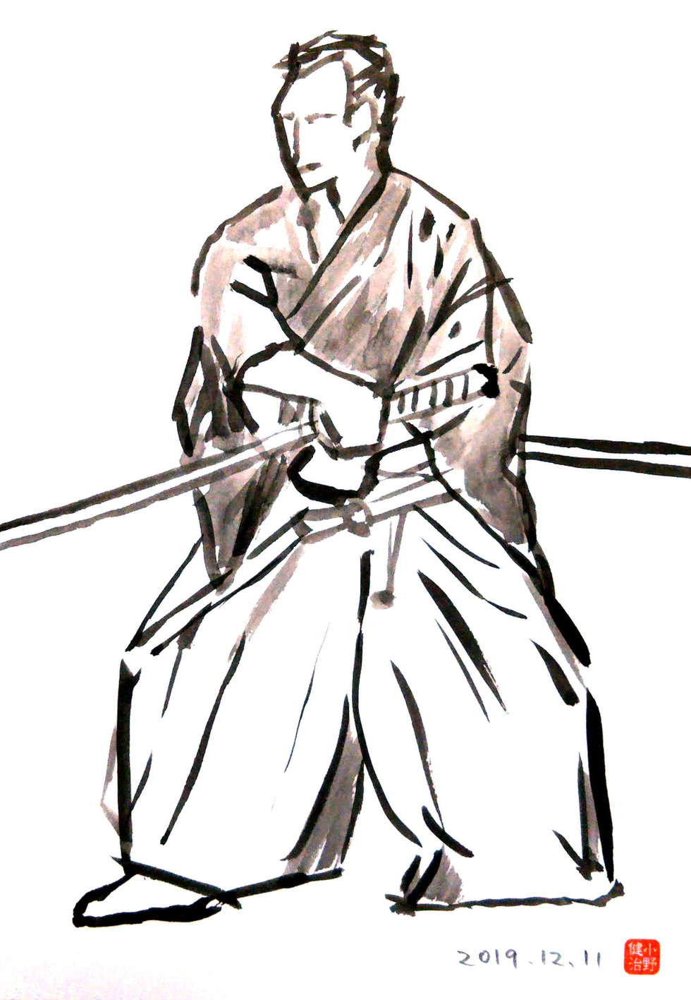 イラスト、墨イラスト、墨絵、アート