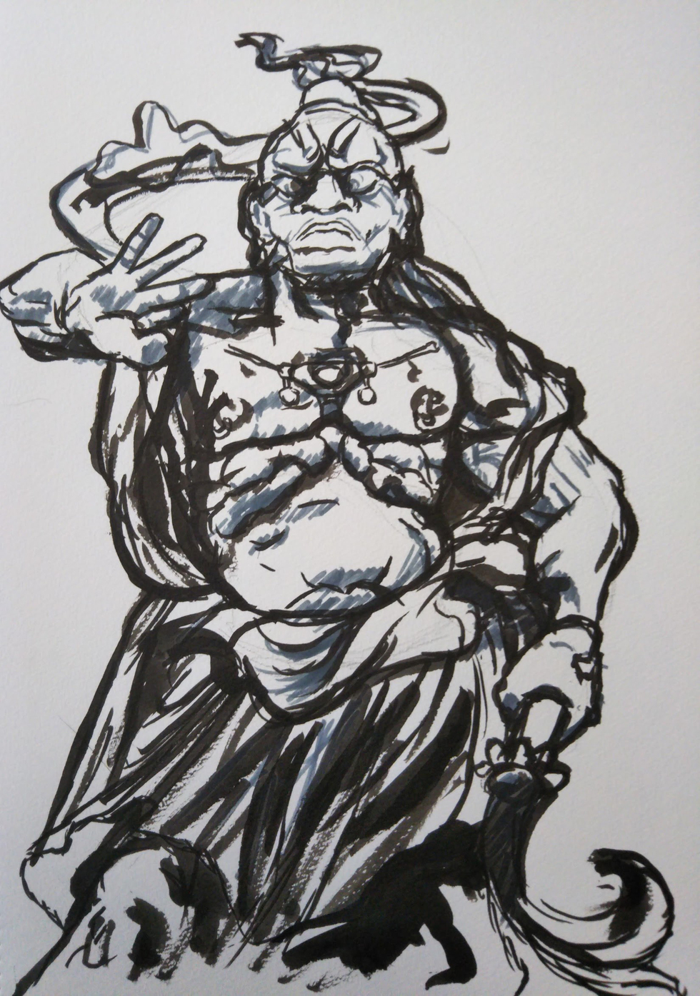 イラスト、墨イラスト、墨絵、アート