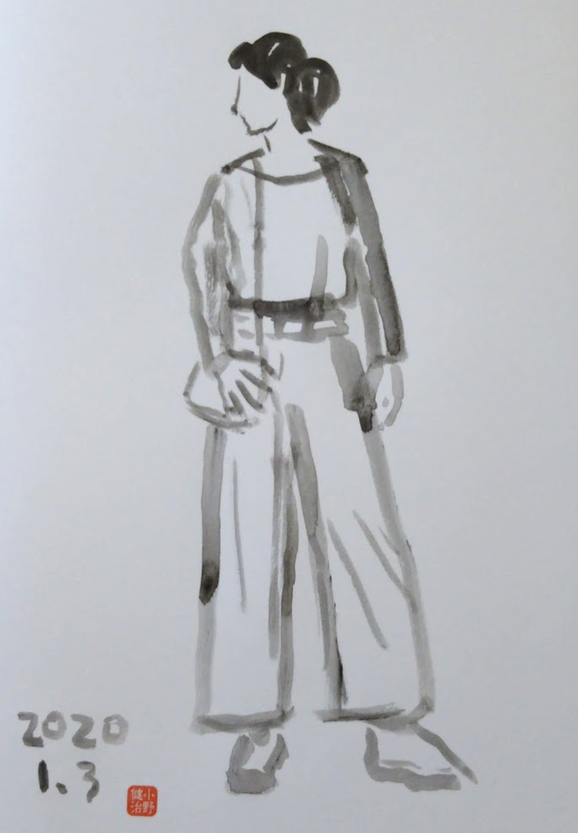 イラスト、墨イラスト、墨絵、アート